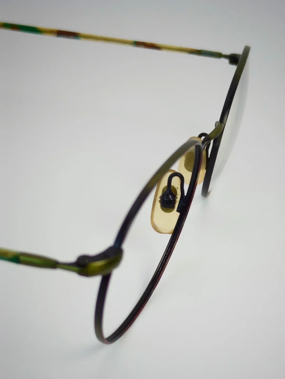 Prozak.Nicole Miller. Best Named Frame Olive Metal Round Eyeglasses.